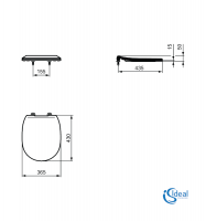 MEDIDAS ASIENTO y TAPA FINA INODORO CONNECT IDEAL STANDARD